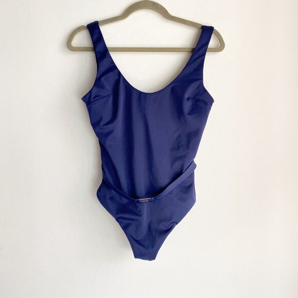 NWT Dorina Germany Santana  Swimsuit Classic Navy Blue Belted XL - Picture 2 of 4